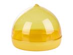 A yellow plastic container with a dome-shaped lid.