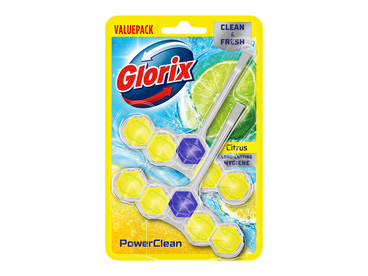 Waardepack toiletblokken met citrusgeur, voor langdurige hygiëne en PowerClean.