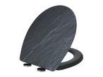 Dark grey toilet seat with a slate-effect lid and black ring