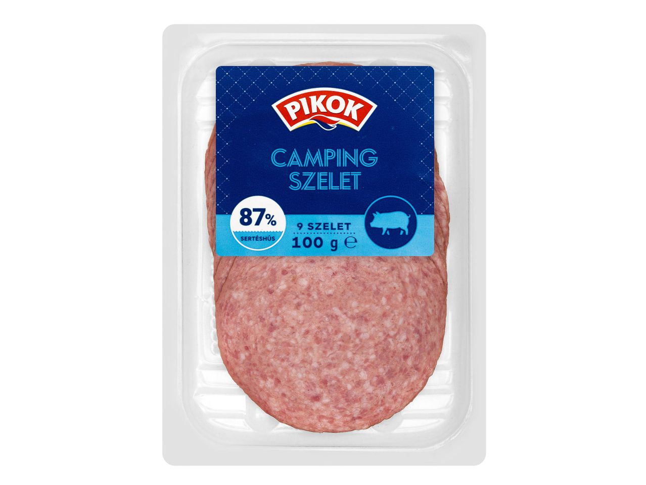 Pikok Camping Szelet felvágott, 87% sertéshús tartalommal, 100g-os kiszerelésben