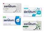 Fire forskellige Zendium produkter vises.
