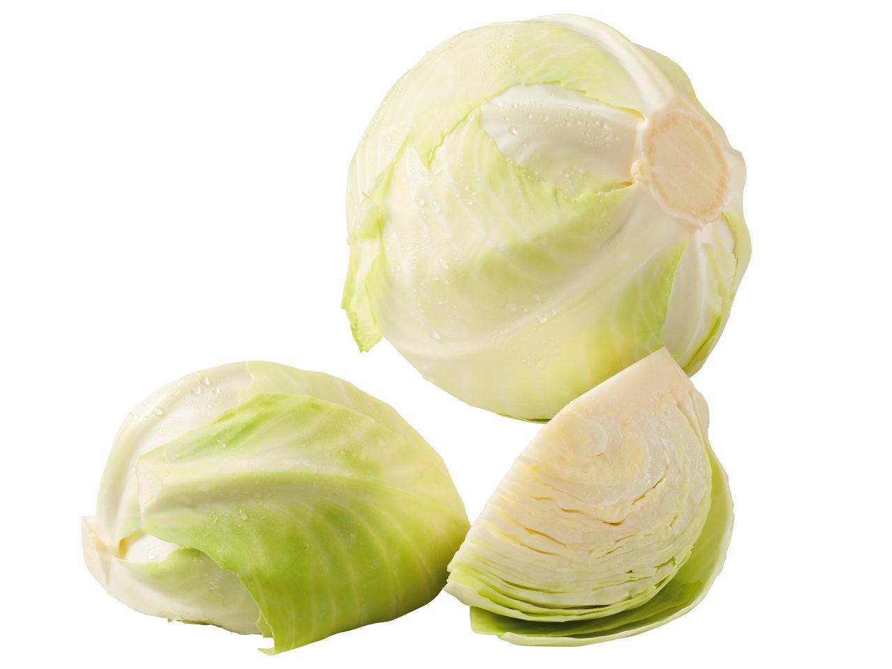 Frische Kohlköpfe und ein Stück.