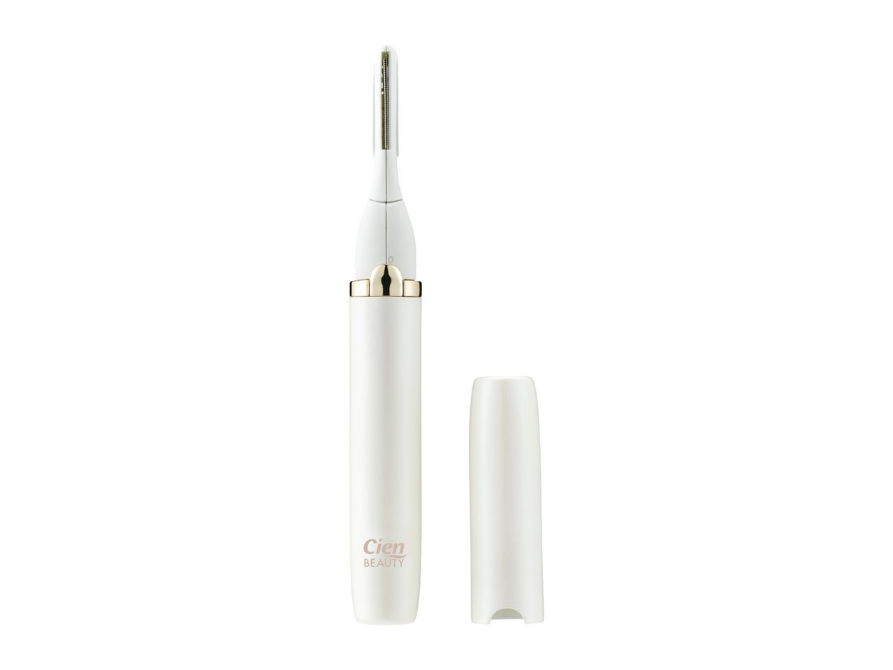 Cien Beauty eyebrow trimmer with protective cap.