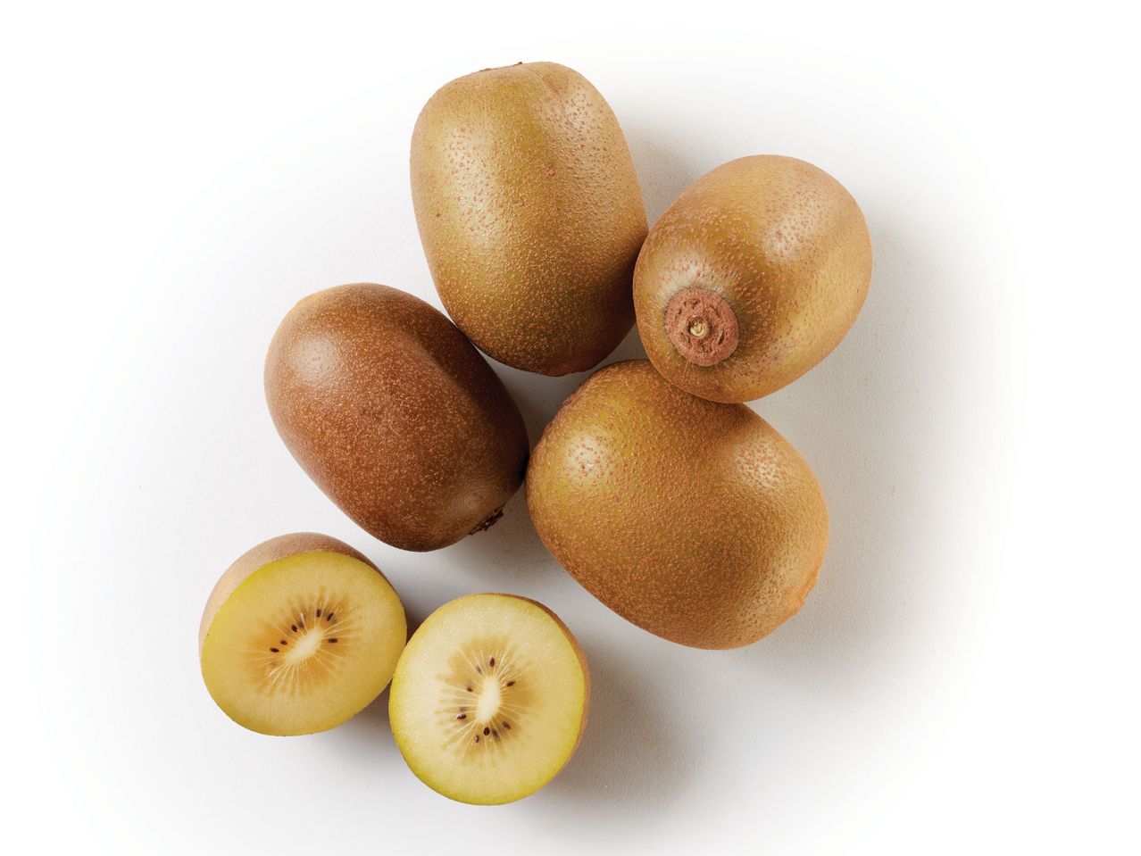 Kiwi gold: quattro frutti interi e due mezzi.