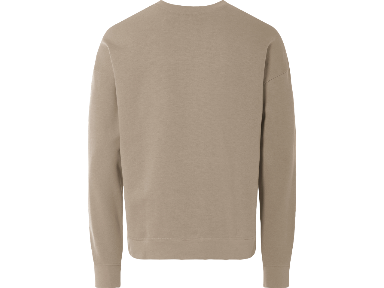 Beige långärmad tröja, bakifrån.