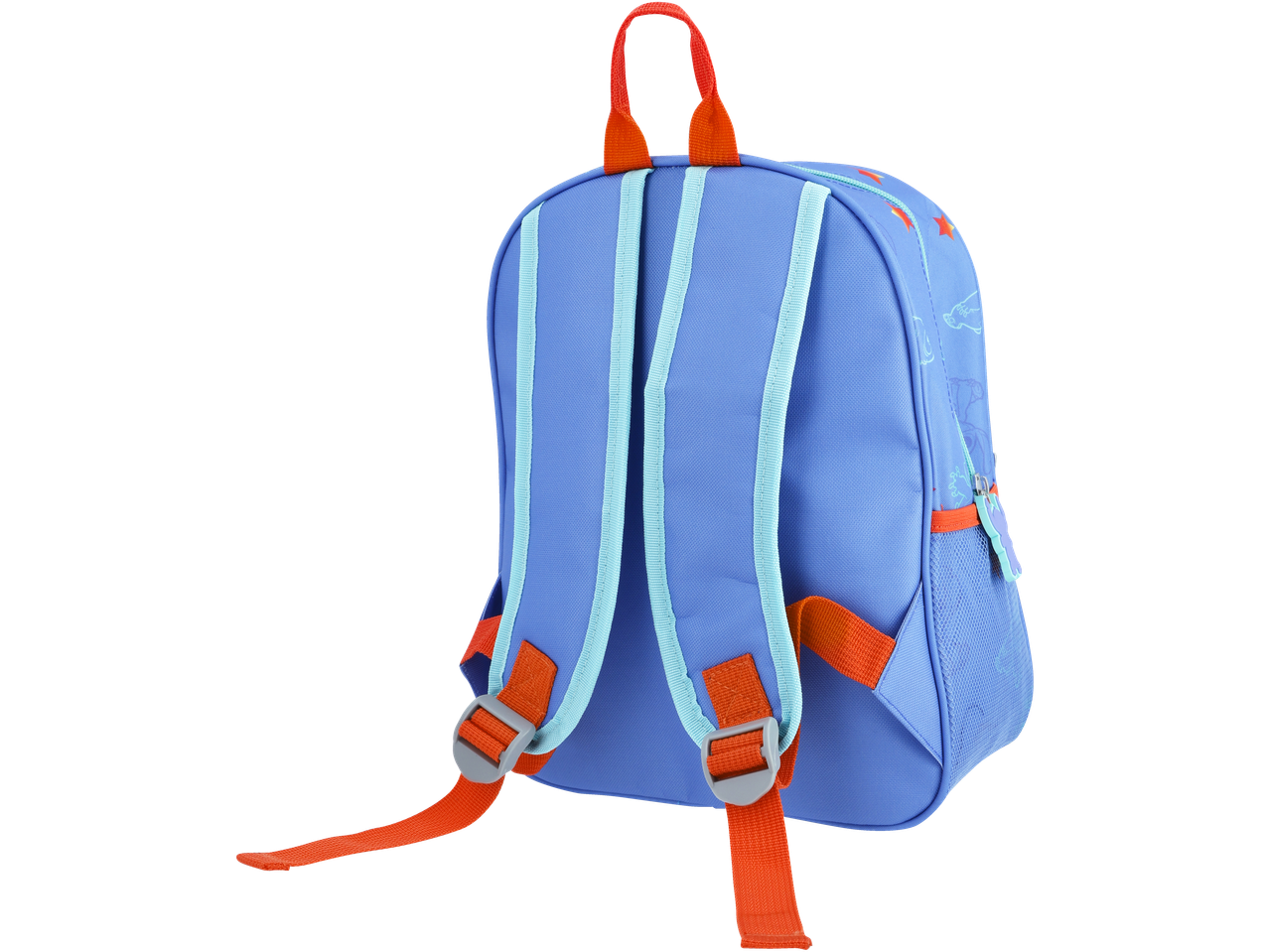 Pijama Lupilu: Mochila azul com alças laranja e detalhes azul-claro