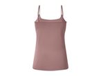 Back view of a plain mauve women's camisole with thin straps.