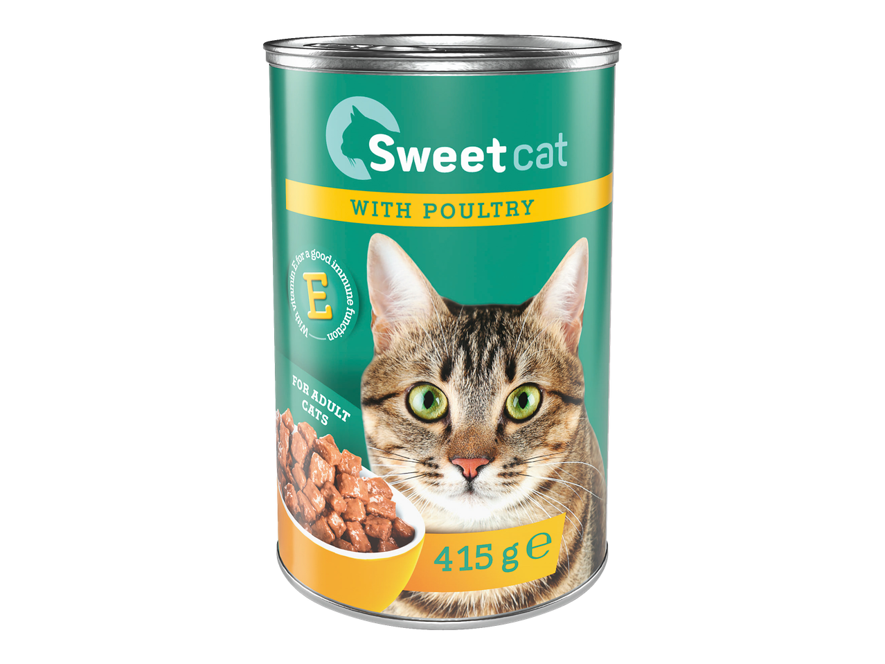 Sweet cat hrană umedă cu carne de pasăre pentru pisici adulte, 415g