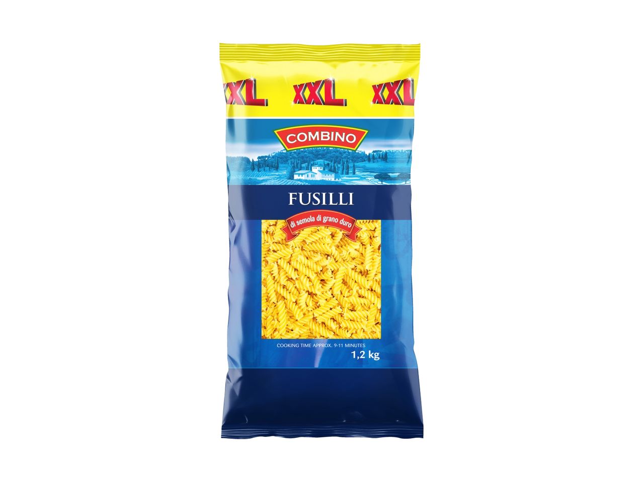 A package of Barilla Funnel pasta.