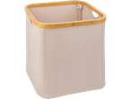 Cesta de tecido resistente com estrutura de bambu.
