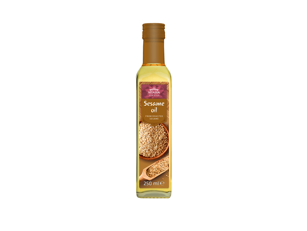 Vitasia geroosterde sesamolie in een fles van 250 ml