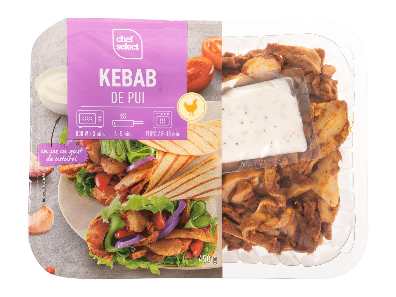 Chef Select Kebab de pui cu sos de usturoi, 450g
