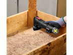 Parkside PERFORMANCE® cordless multi-tool sanding wood.