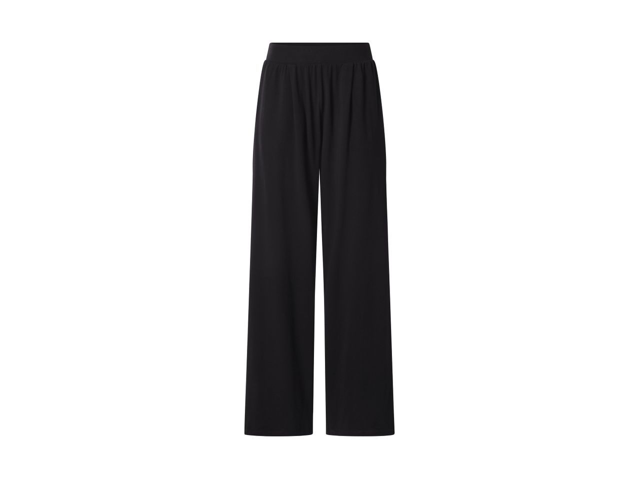 Sorte, løstsiddende bukser med elastik i taljen.