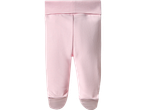 Pantaloni roz pentru bebeluși cu piciorușe.