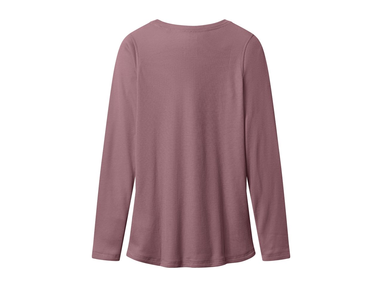 Back view of a plain mauve long-sleeved top