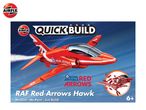 Quick Build model kit of a red RAF Red Arrows Hawk jet, no glue or paint needed.