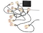 Соларни лампички с 10 LED крушки, светещи в топло бяло.