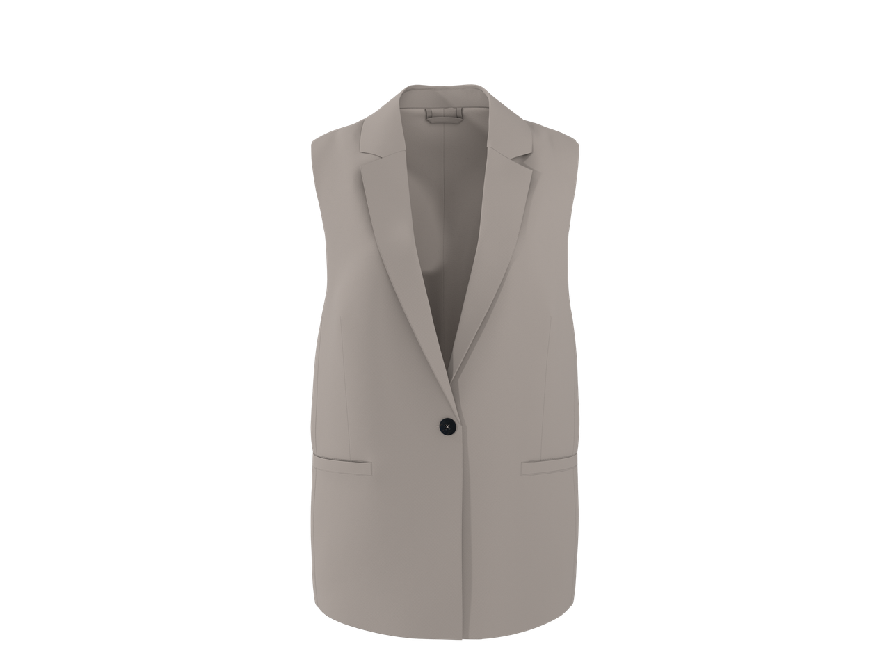 Blazer sem mangas Esmara em bege com fecho de um botão.