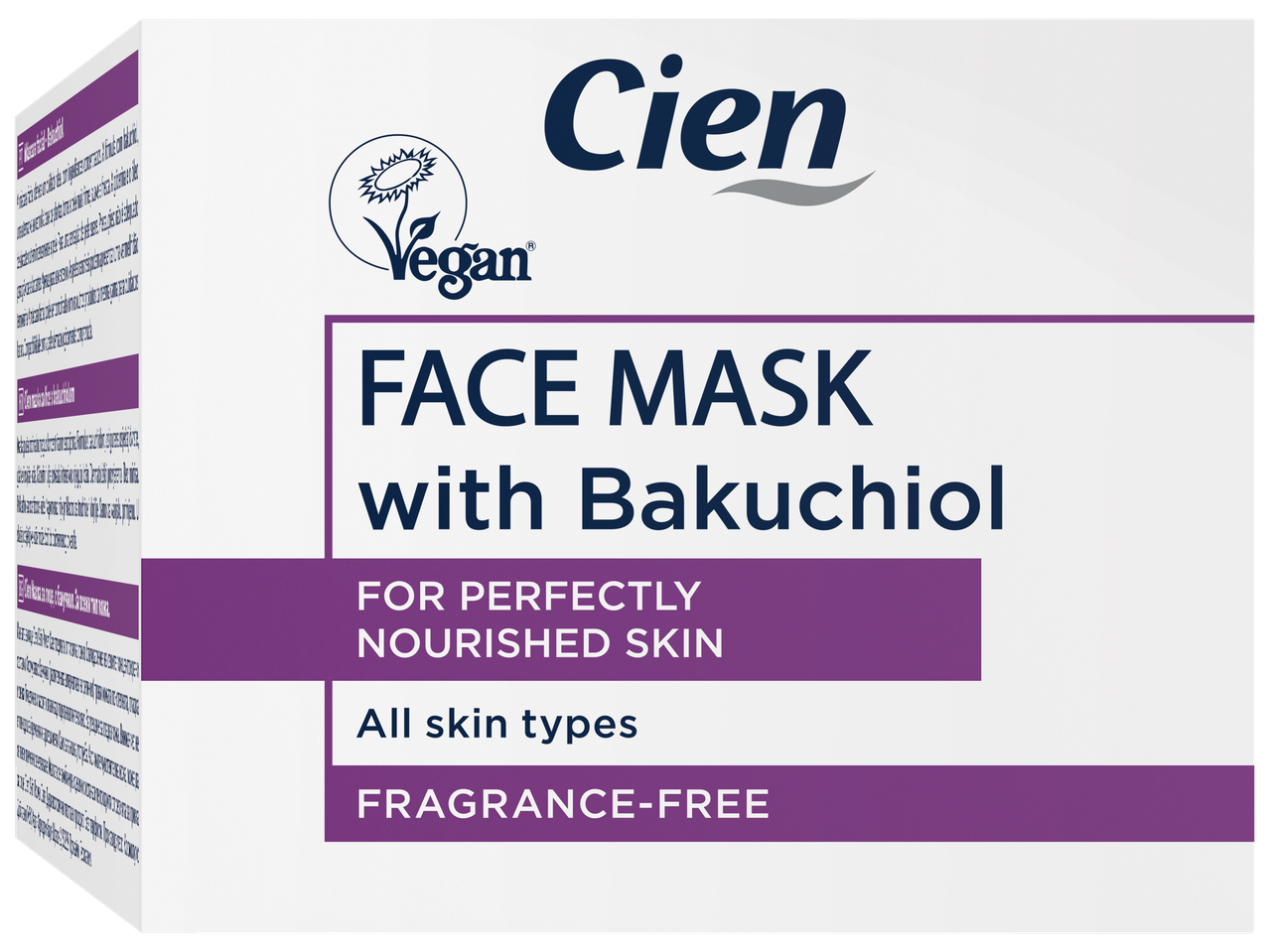 Cien Vegan gezichtsmasker met Bakuchiol voor een perfect gevoede huid, geschikt voor alle huidtypen en parfumvrij.