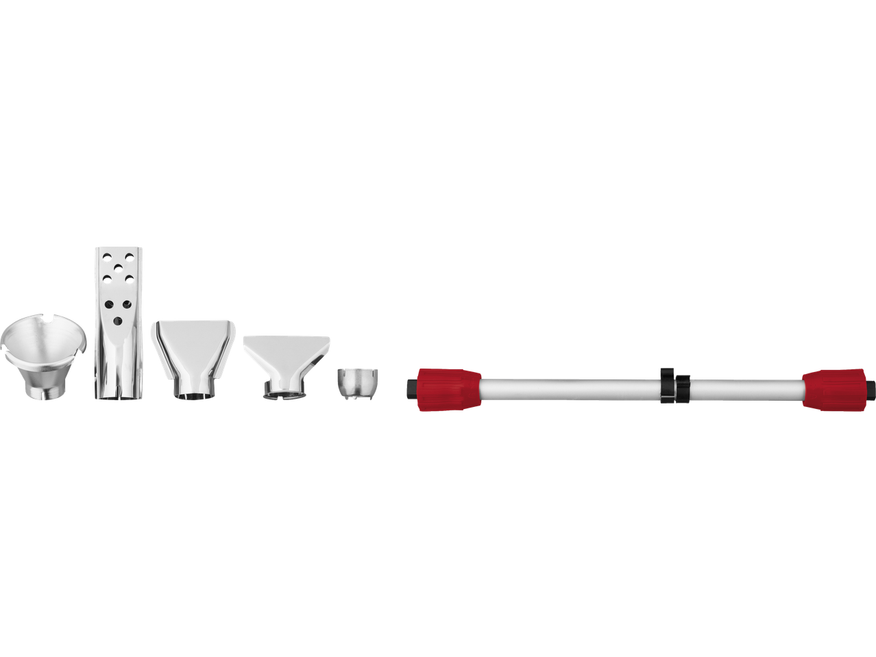 PARKSIDE karšto oro pūstuvo priedai, įskaitant antgalius ir piktžolių degiklio rankeną.