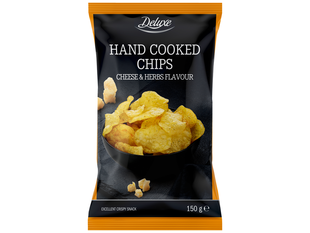 Deluxe čipsi ar sieru un garšaugiem.