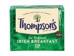 Green package of traditional Irish breakfast tea bags, 80 count, with a 'great taste' award.