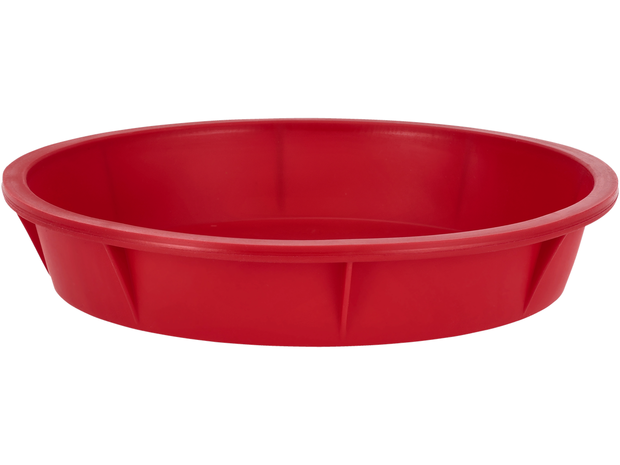 A red, round silicone baking pan from the SILVERCREST® assortment.
