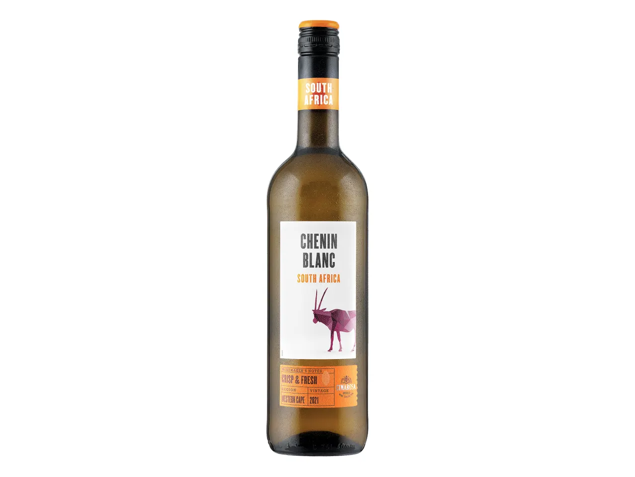 Bottle of South African Cimarosa Chenin Blanc.