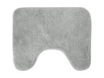 Light grey bath mat with a U-shaped cut-out for a toilet base.