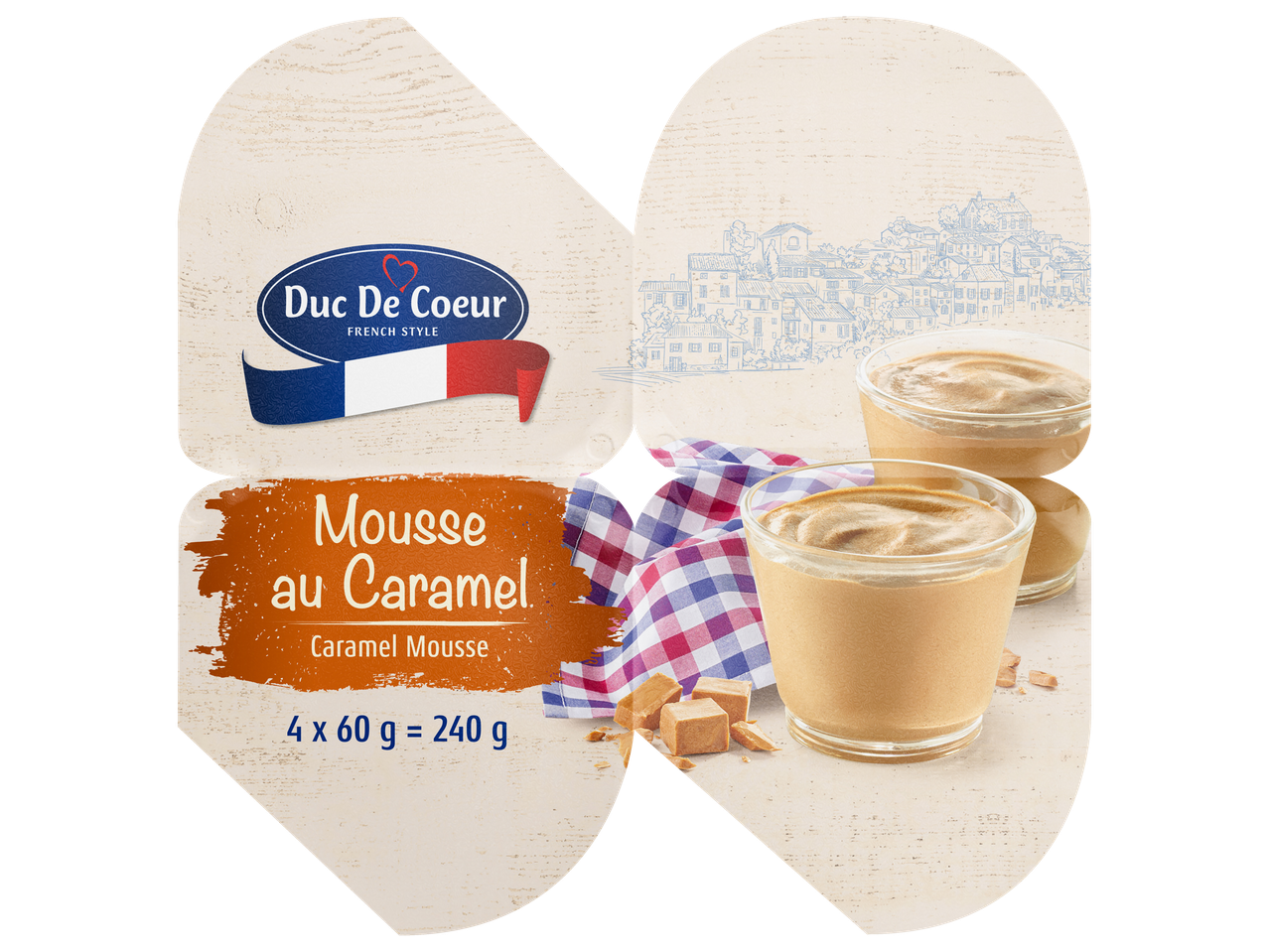 Mousse de caramel Duc De Coeur, stil francez.