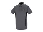A dark gray Regatta short-sleeve polo shirt.