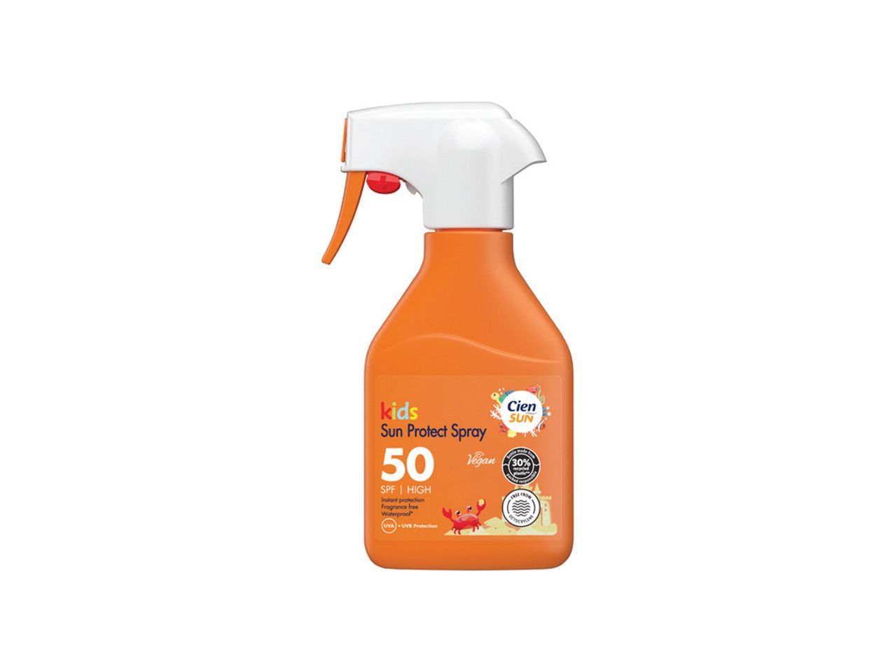 Sprej za sunčanje za decu sa zaštitnim faktorom 50.