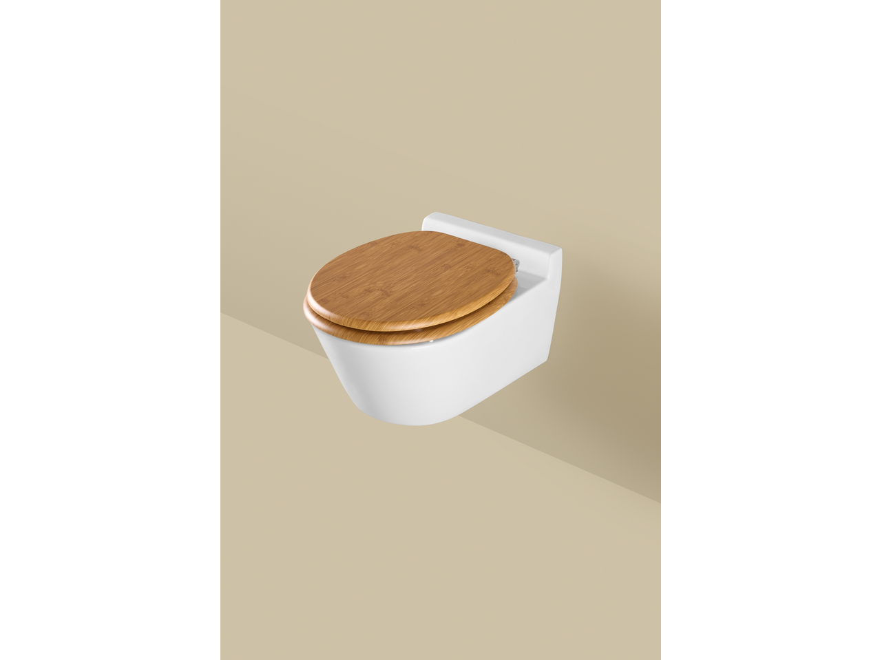 LIVARNO WC daska s bambusovim drvenim poklopcem, zidna montaža.