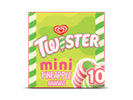 Twister Mini Pineapple ijsjes, een verpakking met 10 stuks.