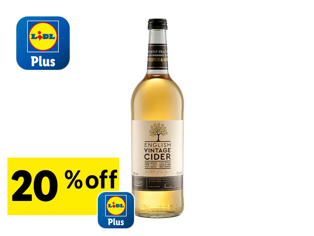 Lidl Plus 20% off: bottle of  white wine.