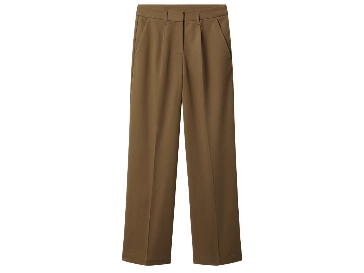 Кафяв панталон с широки крачоли и висока талия