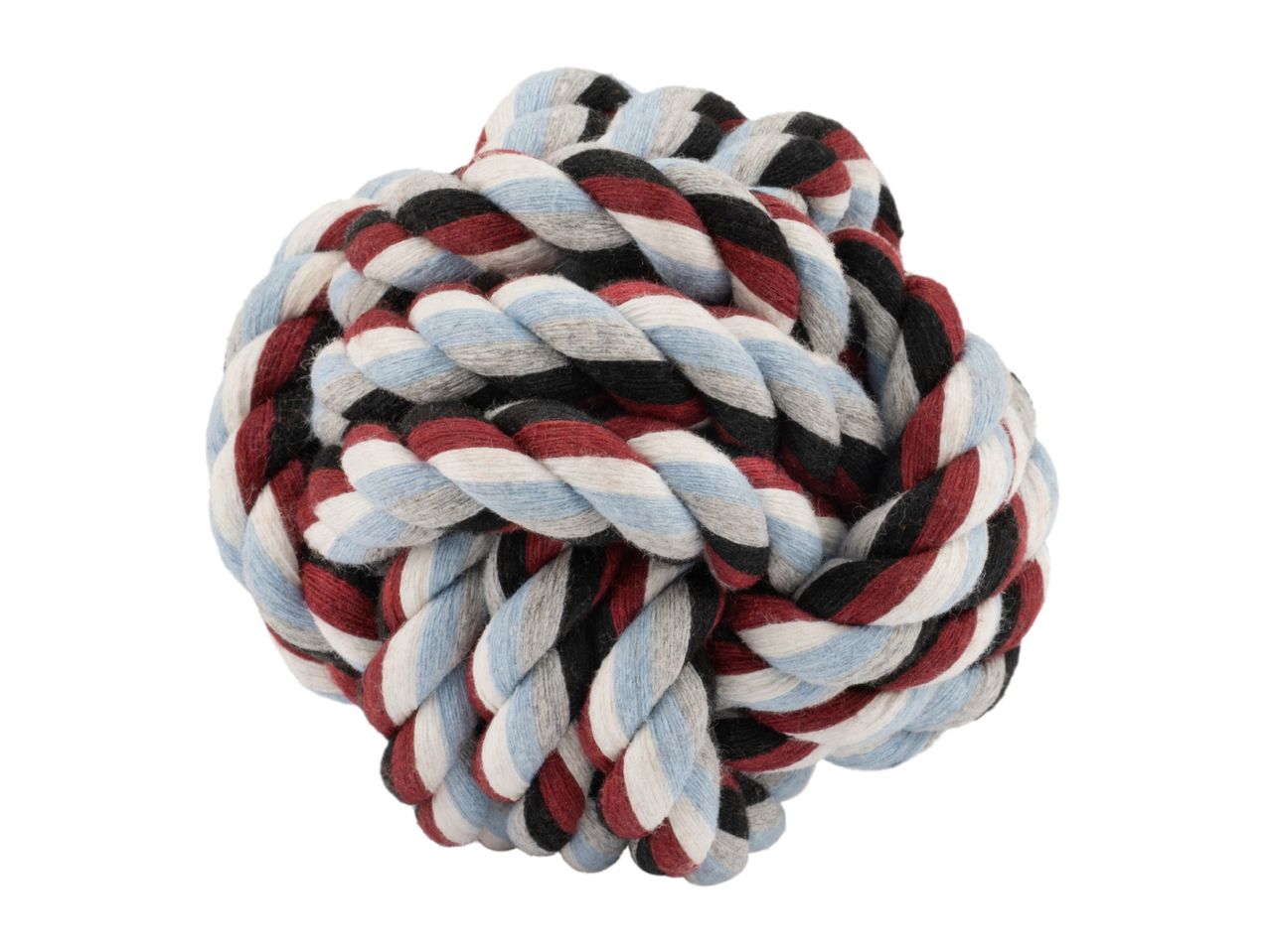 Multi-coloured cotton rope ball dog toy