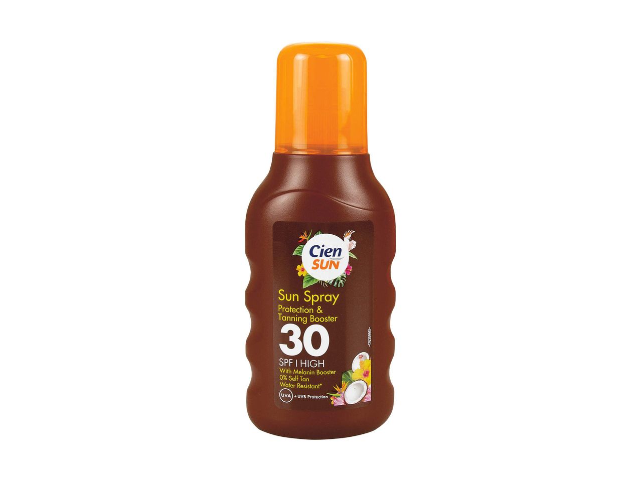 Spray solar Cien Sun SPF 30, protecție și activator de bronzare.