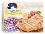 Pizza Pocket Duc De Coeur: snack recheado com salsicha defumada, Edam e queijo Munster.