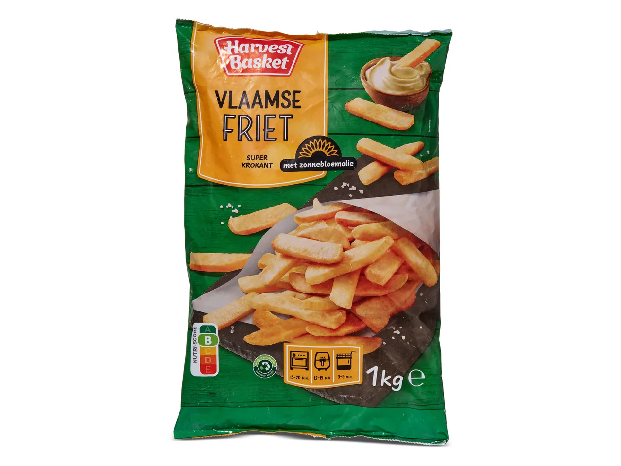 Harvest Basket diepvries frites: 1 kg krokante frites.