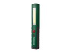A green and black Parkside LED work light with a red power button.