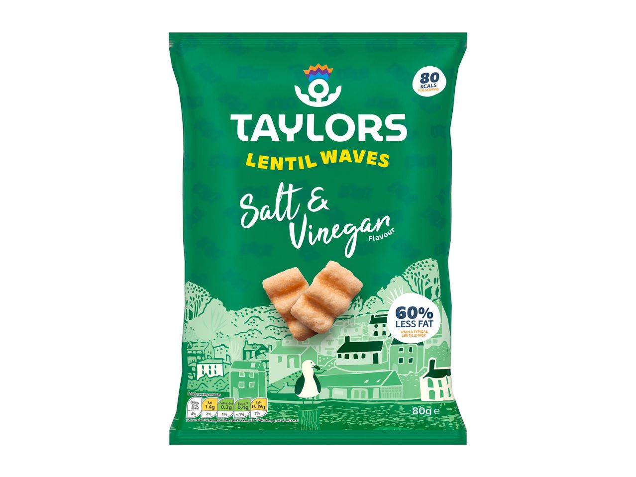 Taylors Lentil Waves Salt & Vinegar flavored snack bag
