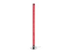 Tall, cylindrical floor lamp with red LED lights and a chrome base.