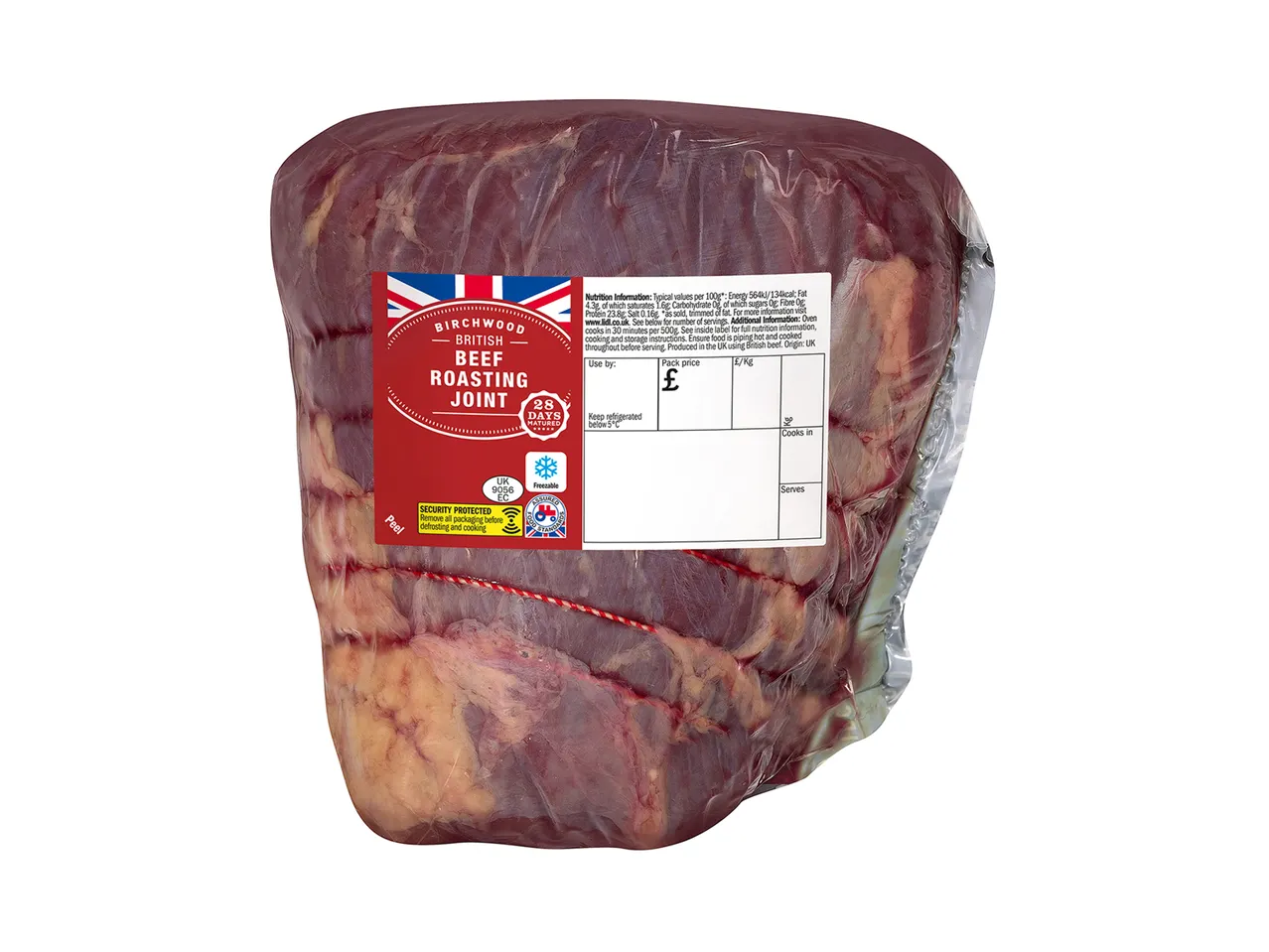 Birchwood British beef roasting joint, 28 days matured.