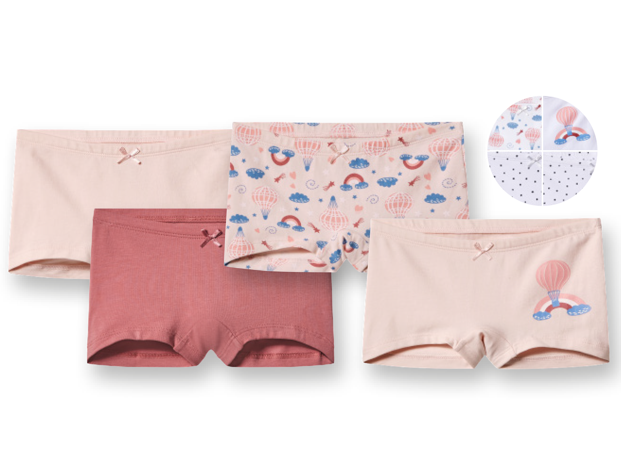 Slip o culottes da bambina, 4 pezzi