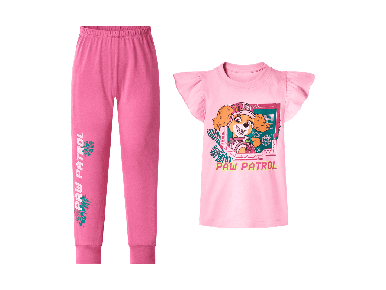 Lyserødt nattøjssæt med Paw Patrol-motiv af Skye