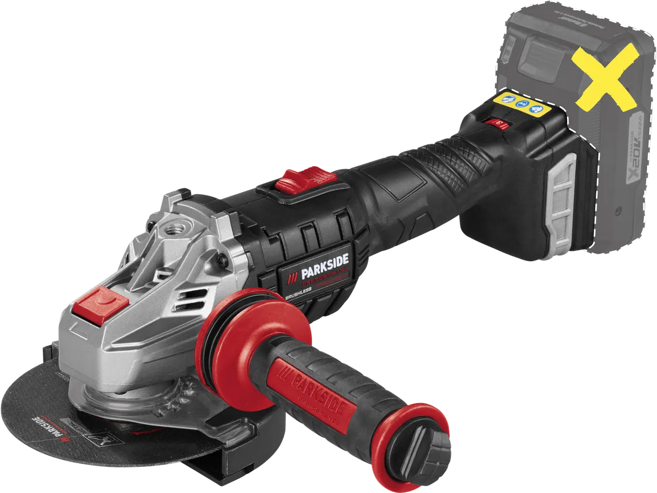 Parkside Performance bezvadu leņķa slīpmašīna 20V ar akumulatoru