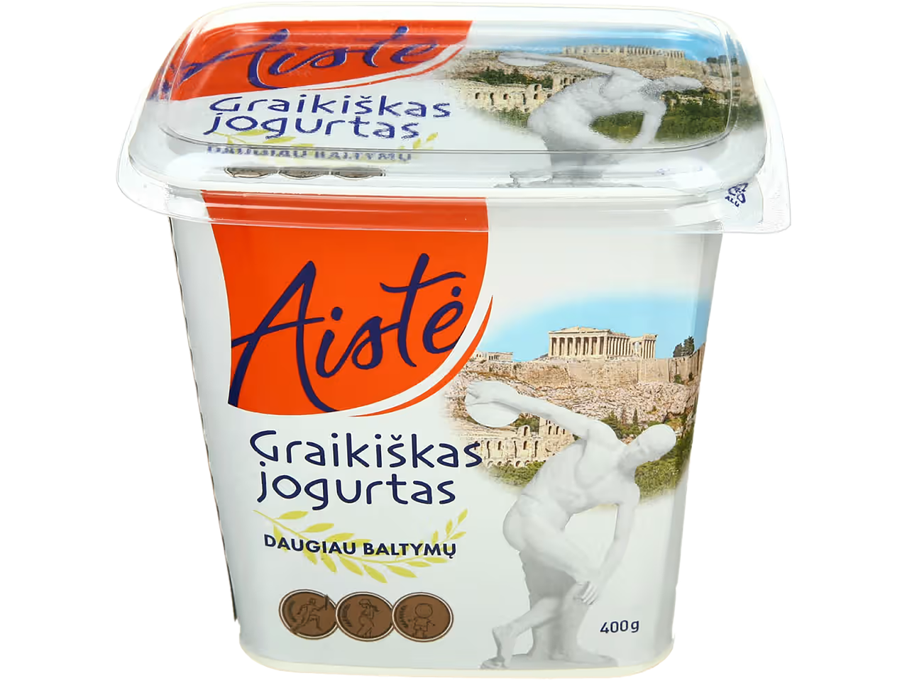 Aistė Graikiškas jogurtas su Akropolio ir disko metiko atvaizdu, 400g.
