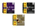 Tre pakker kaffekapsler i XXL-størrelse: Viola Espresso, Ristretto Espresso og Gold Lungo.